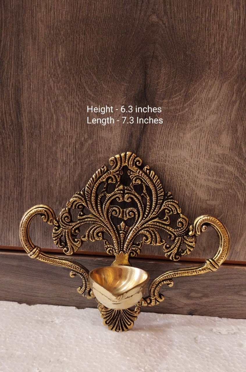 brass 7" wall hanging diya for home / office /pooja room